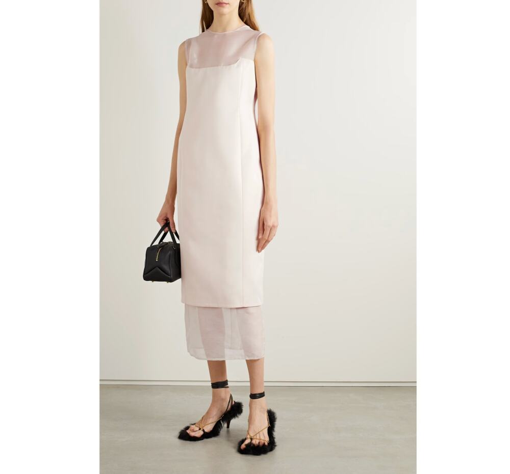 NWT $2680 Khaite Dissa Dress in Bone Size 8 Cream White